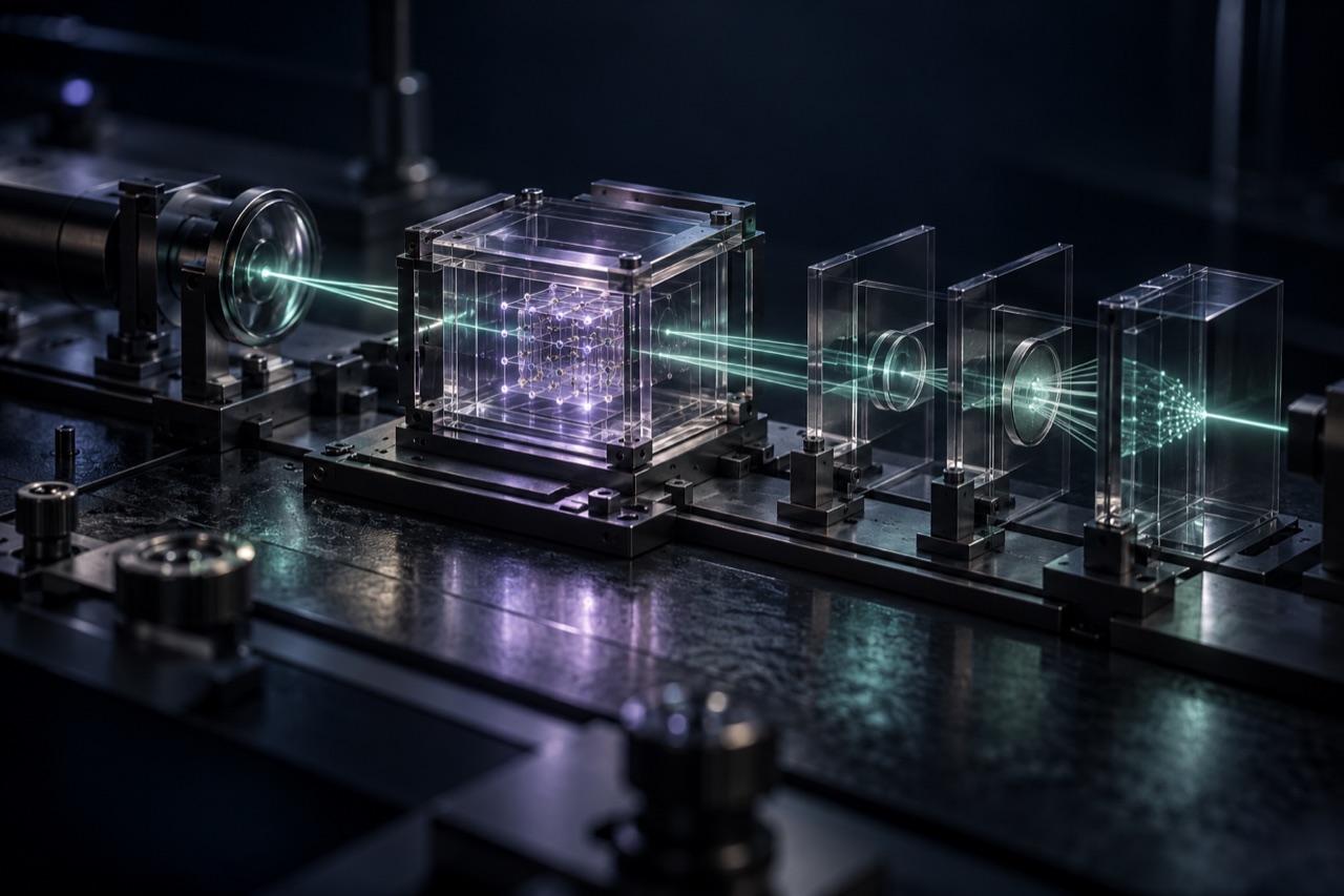 Conceptual model evaluation apparatus with a luminous lattice and optical paths passing through separate observation chambers